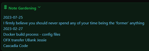 Daily Note Gardening example