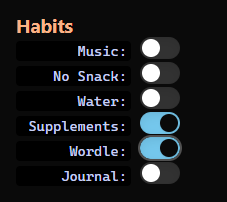 Habit toggles